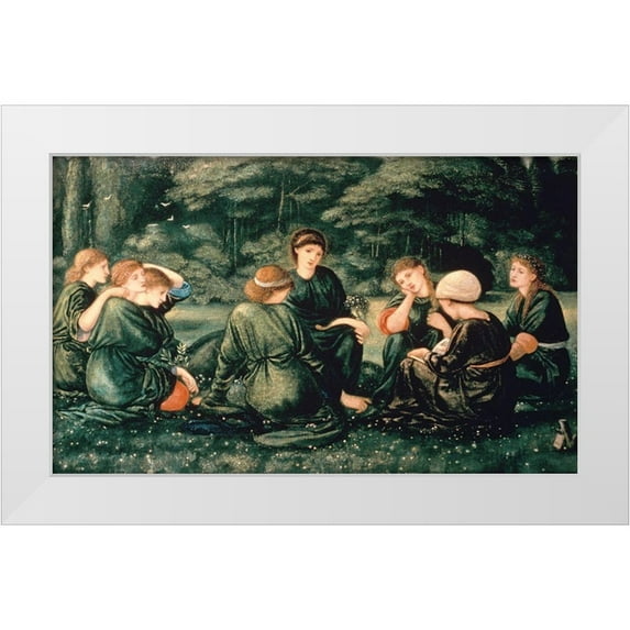 Burne-Jones, Sir Edward 18x12 White Modern Wood Framed Museum Art Print Titled - Green Summer