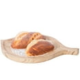 thumbnail image 1 of Burned Wood Pizza Peel Leaf Shape Round Serving Display Tray, 1 of 7