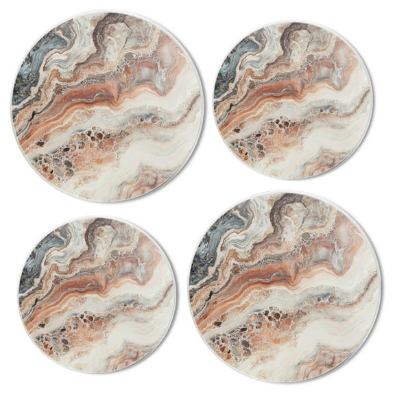 Burner Covers for Electric Stove Set of 4 for Range Accessories, Exquisite Marble - Like Art Gas Stove Top Covers for Expanding Counter Space Stovetop Decor