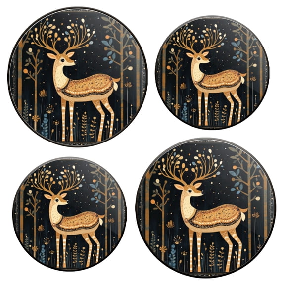 Electric Stove Top Covers Set of 4 for Range Accessories, Enchanting Decorative Deer Gas Stove Top Covers for Expanding Counter Space Stovetop Decor
