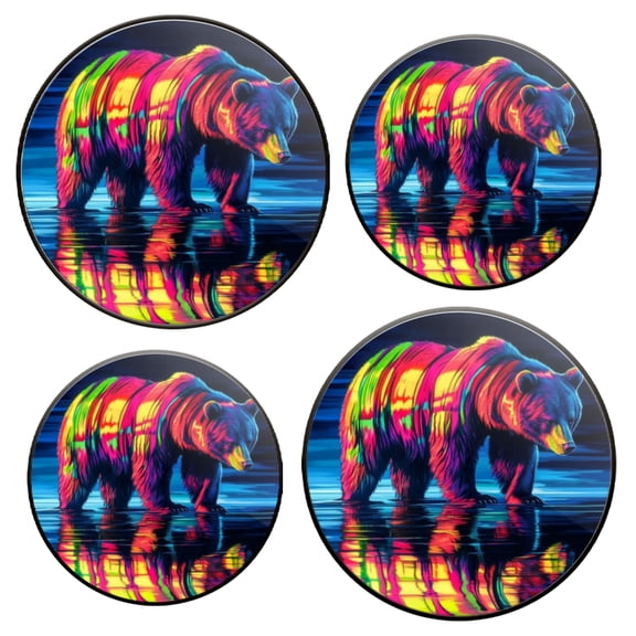 Burner Covers for Electric Stove Set of 4 for Range Accessories, Vibrant Light - Reflecting Bear Art Gas Stove Top Covers for Expanding Counter Space