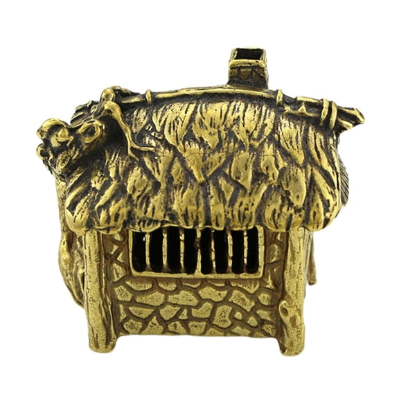 Burner Decoration Ornament Tea Ceremony Chinese Style Cottage Mini House Censer for Home Tabletop Office Living Room