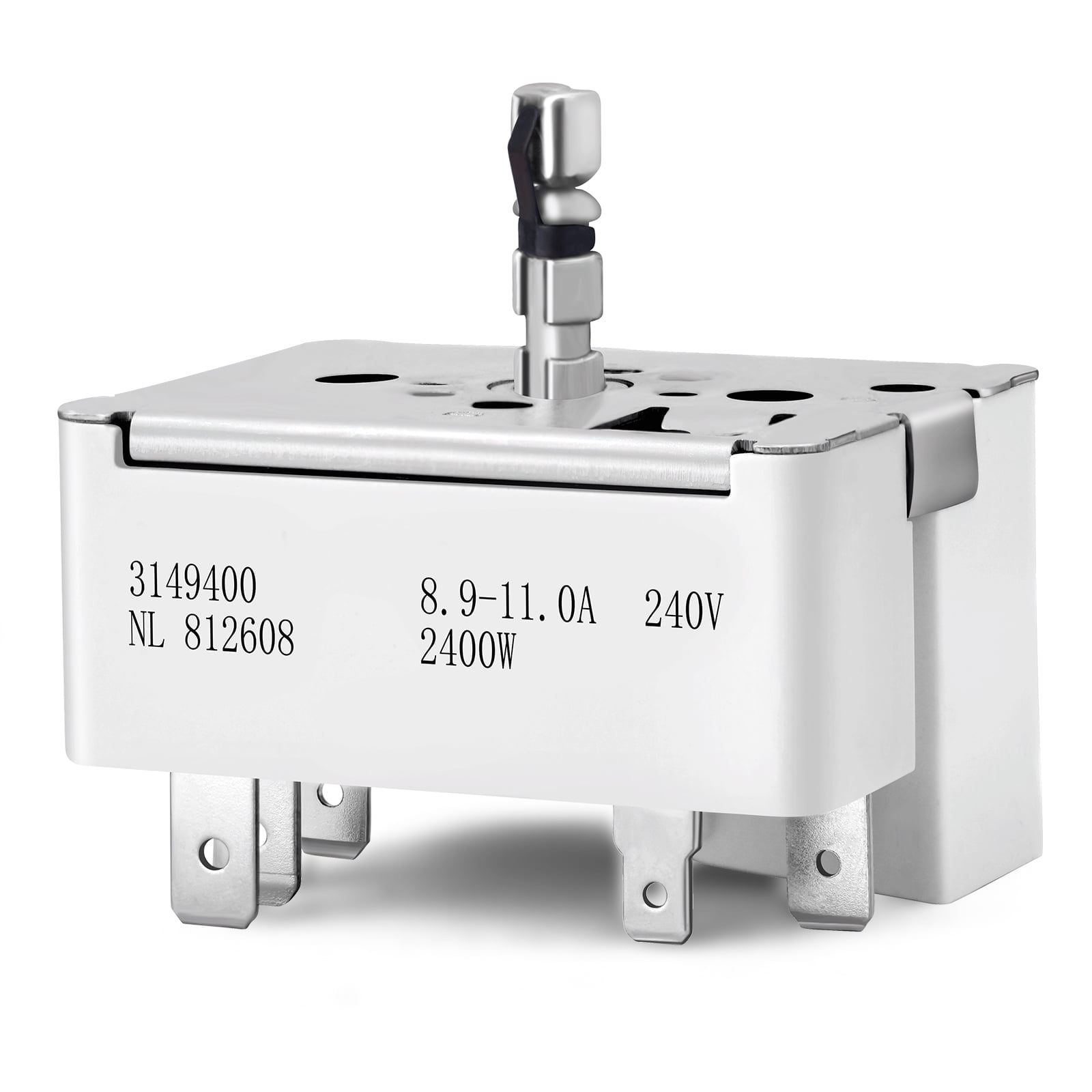 3149400 & 3148953 Range 8-Inch Burner Infinite Control Switch Replacement for Whirlpool, Maytag,  Amana Stoves | Compatible with 3148954, PS11740783, 336989, AP3095444