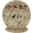 thumbnail image 1 of Burner for Cones and Candle Holder - Soapstone Carved Tea-Light Ball - Elephant 3.5 inches, 1 of 6