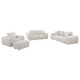 thumbnail image 1 of Burnett 4-piece Chenille Upholstered Sofa Set Ivory, 1 of 15