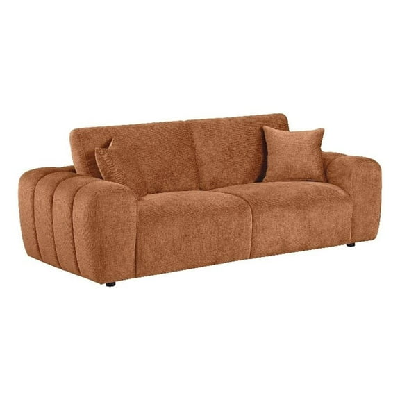 Coaster Burnett Chenille Upholstered Wide Arm Sofa in Burnt Orange