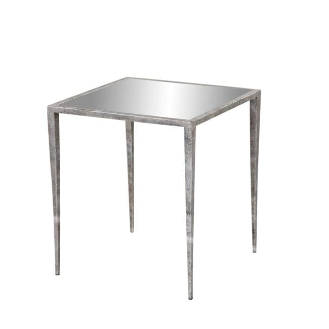 Regina 24" Silver Mirrored Glass Side Table