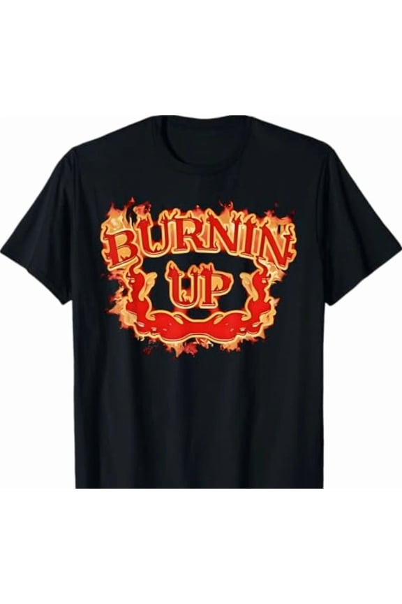 Burnin Up Flames Vintage Retro Fire Graphic Aesthetic Unisex T-Shirt, S-5XL