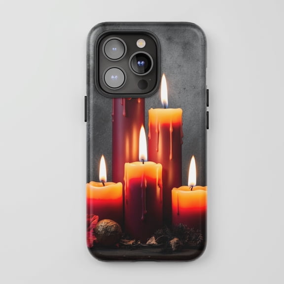 Burning Candles For All iPhone Series Tough Phone Case Gothic Color