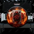 Burning Card Flaming Ace Polyester Universal Spare Wheel Tire Cover