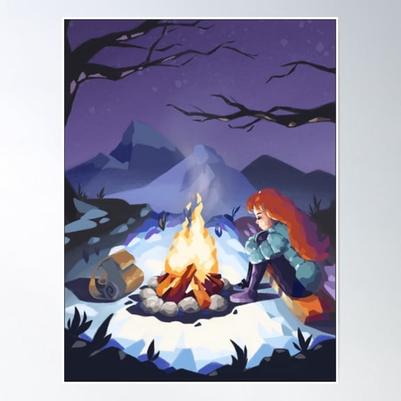 Burning Celeste Art Game Mountain Gift For Fans Poster Wall Art, Modern Wall Decor, 24x36 UNFRAMED