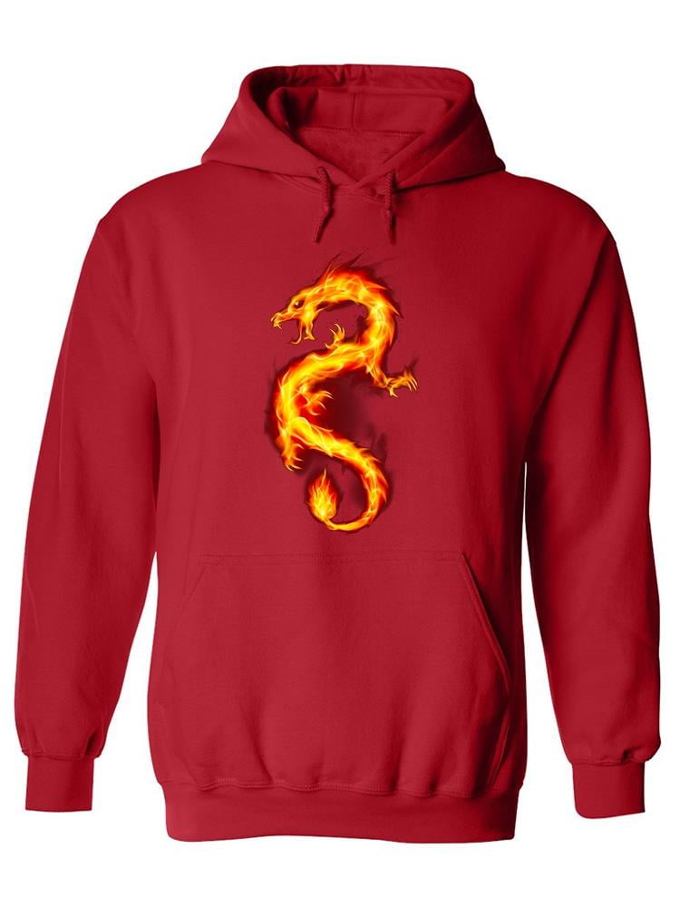 Burning Dragon Design Hoodie Men -Image by Shutterstock, Male x