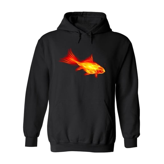 Burning Fish Design Hoodie Men -Image by Shutterstock, Male Medium