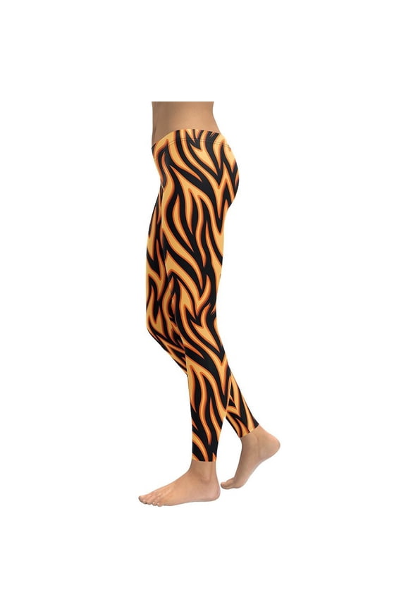 Burning Flame Leggings Size: XS for Women | FIERCEPULSE