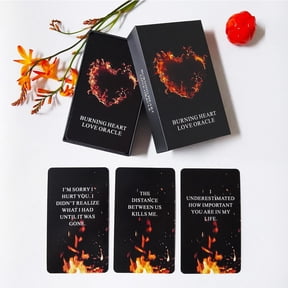 Burning Heart Love Oracle Cards Deck, Twin Flame Oracle Cards, Oracle Deck Help You Gain Insight into What The Person is Thinking or Trying to Communicate with You