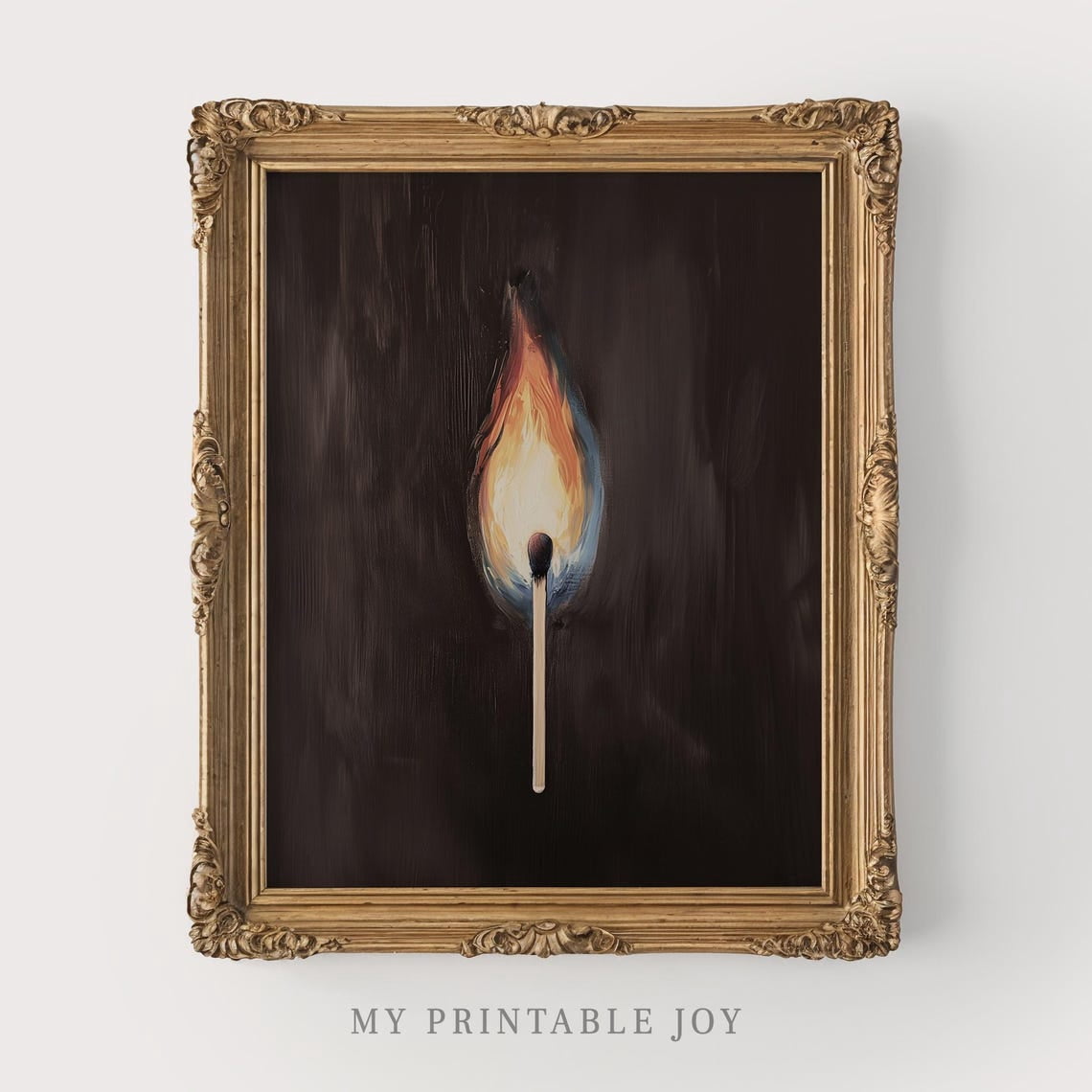 Burning Matchstick Wall Art Print, Gothic Decor - Walmart.com