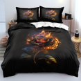 Burning Rose Duvet Cover Set Digital Print Bedding Sets with Zipper