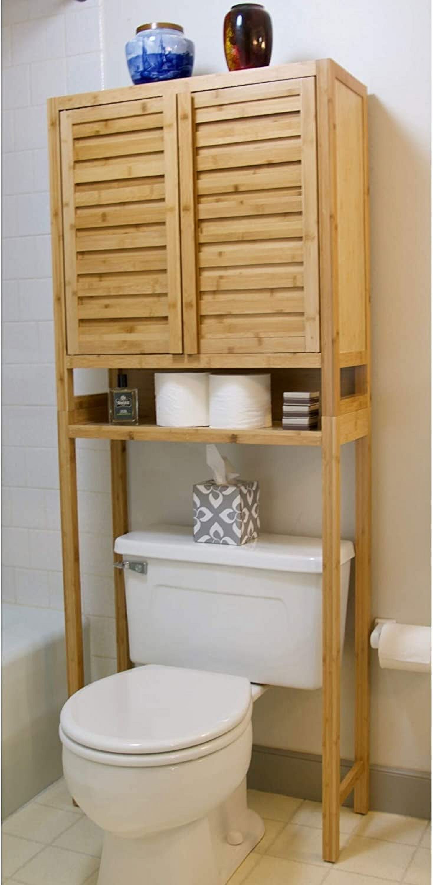 Burning Tree Solid Bamboo Over The Toilet Tan Modern Contemporary