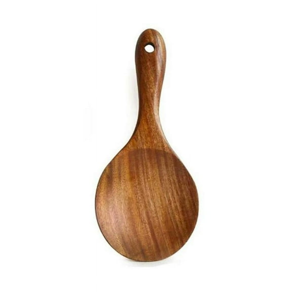 Burnished Bamboo Rice Paddle, Pack Rice Paddle Spoon Natural Wood Non-stick Rice Scooper 7.5 Inch
