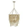 thumbnail image 1 of Burnished Brass with Natural Rattan Four Light Pendant from the Bremen Collection, 1 of 7