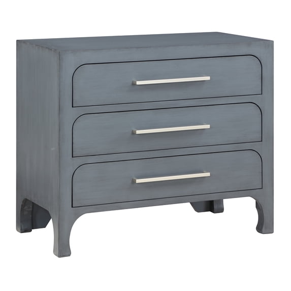 Burnished Chelsea Gray Transitional Wood Three Drawer Accent Chest