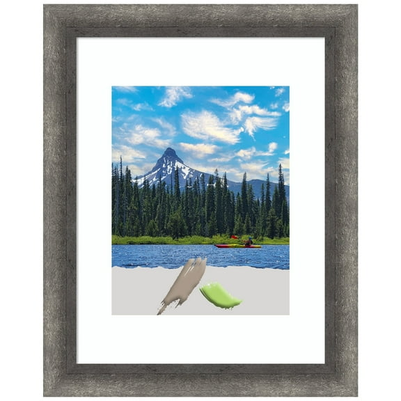 Burnished Concrete Narrow Wood Picture Frame, Photo Frame, Art Frame