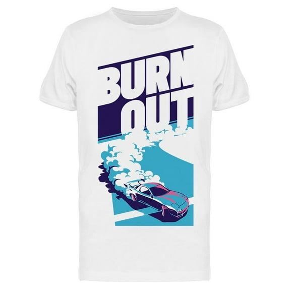 Burnout Car Design T-Shirt Men -Image by Shutterstock, Male x-Large