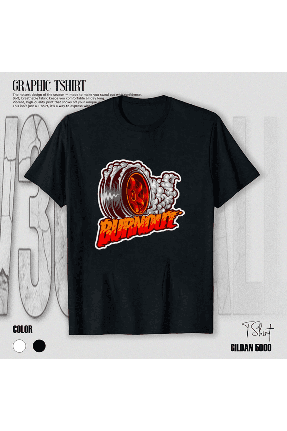 Burnout Tire Smoke Drag Racing Motorsport Speed Track Racing Clothing Unisex T-Shirt, up to size 5XL