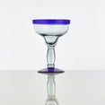 thumbnail image 1 of Burns Glass Handblown Margarita Glass, Mexican Cobalt Blue Rim 13.5 oz  Recycled Glass (Set of 1), 1 of 5
