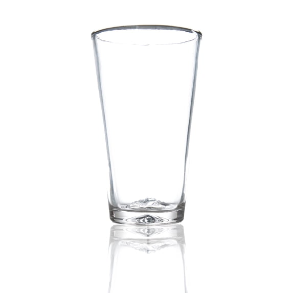 Burns Glass Pint Pub Glass with Denali Mountain Base, 16 oz Freezer Safe and Stackable (Set of 4)