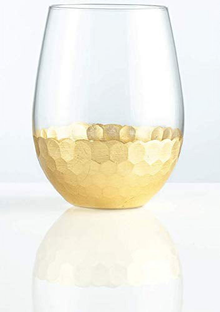 G Francis Unique Wine Glasses Set of 4 - 16oz Square Bottom Modern