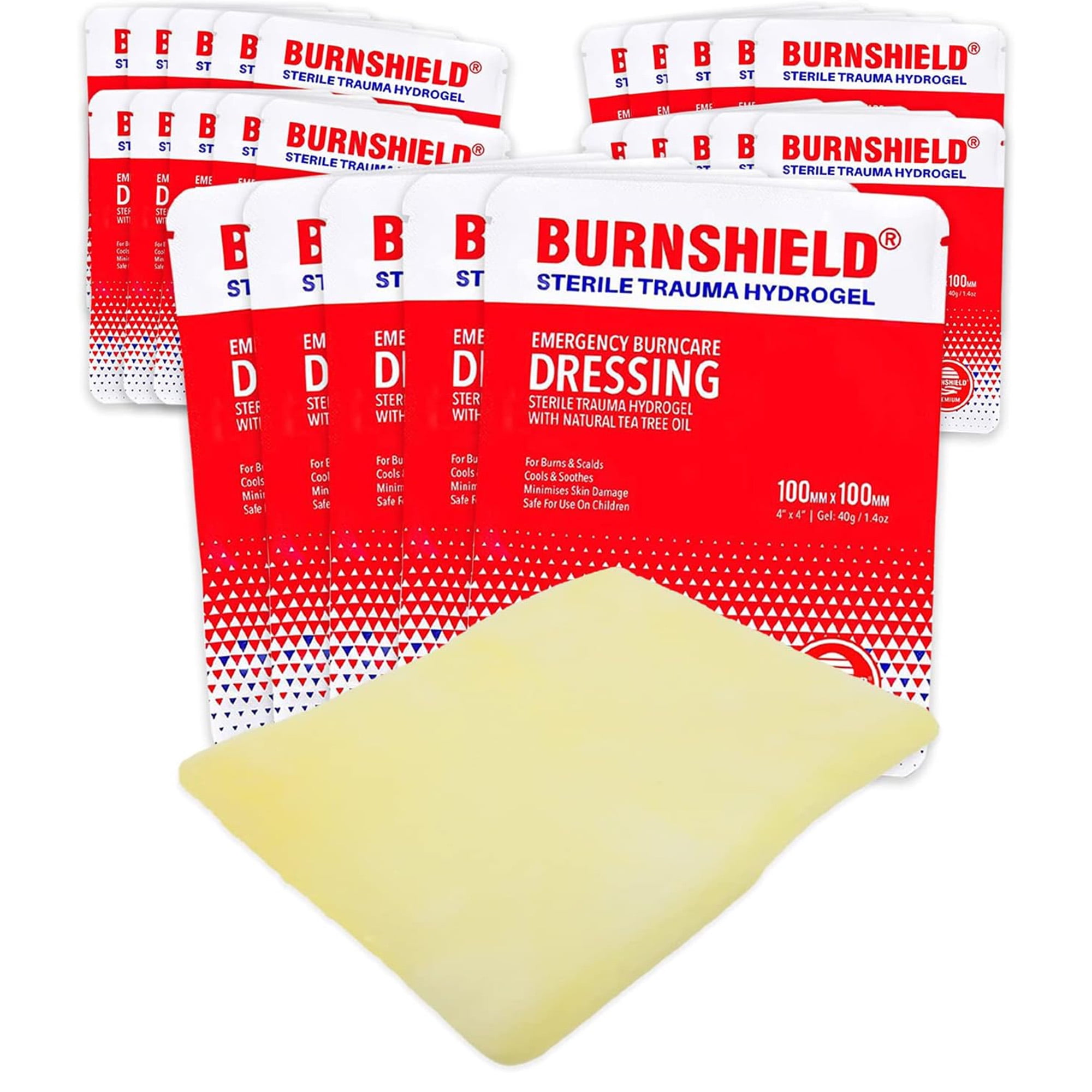 Burnshield Sterile Burn Dressing 25Count, First Aid NonStick Pads for