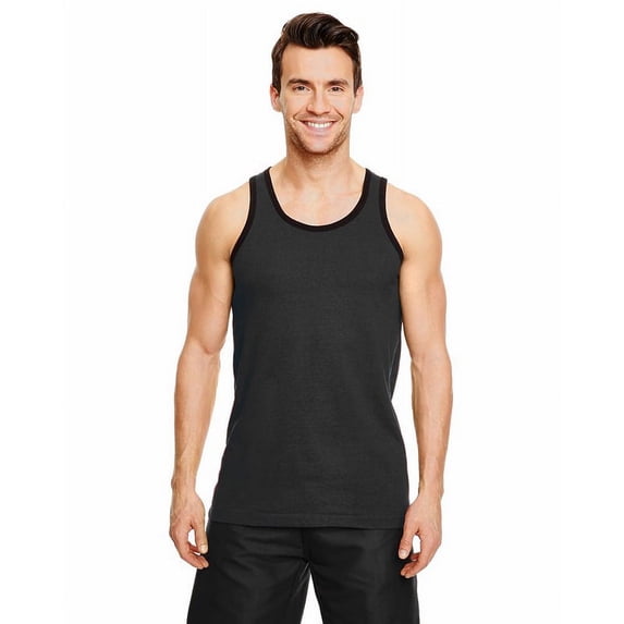 Burnside 9111 Unisex Heather Tank Top-Black-XXL