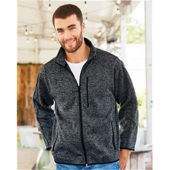 Burnside B01086654 Sweater Knit Jacket, Heather Navy - Medium