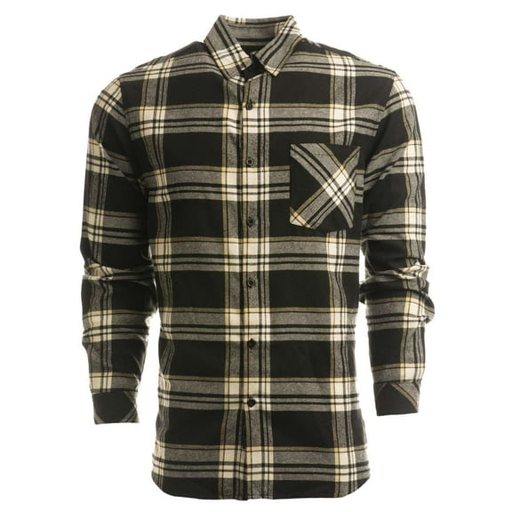 Burnside B14786578 Open Pocket Long Sleeve Flannel Shirt, Grey & Steel - 3XL