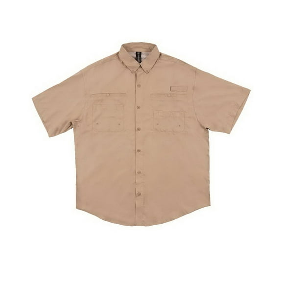 Burnside B19486247 Baja Short Sleeve Fishing Shirt, Sand - 2XL