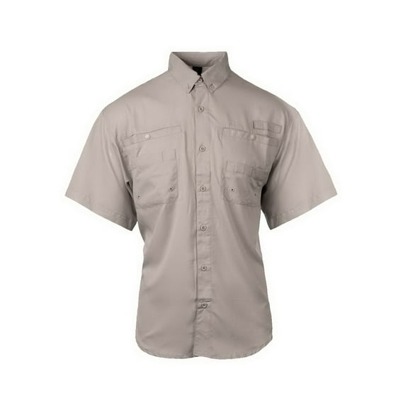 Burnside B19486354 Baja Short Sleeve Fishing Shirt, Cool Grey - Medium