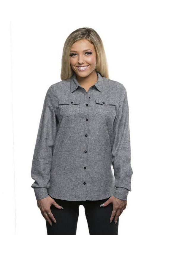 B5200 Ladies Solid Flannel Shirt