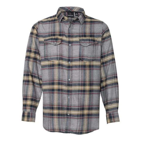 Burnside Snap Front Long Sleeve Plaid Flannel Shirt