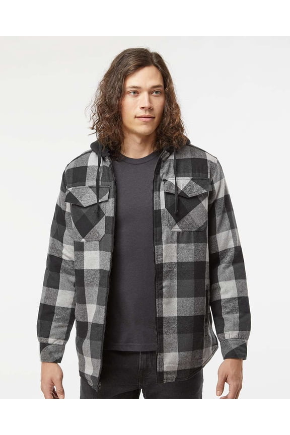 B8620 Men's Hooded Flannel Jacket