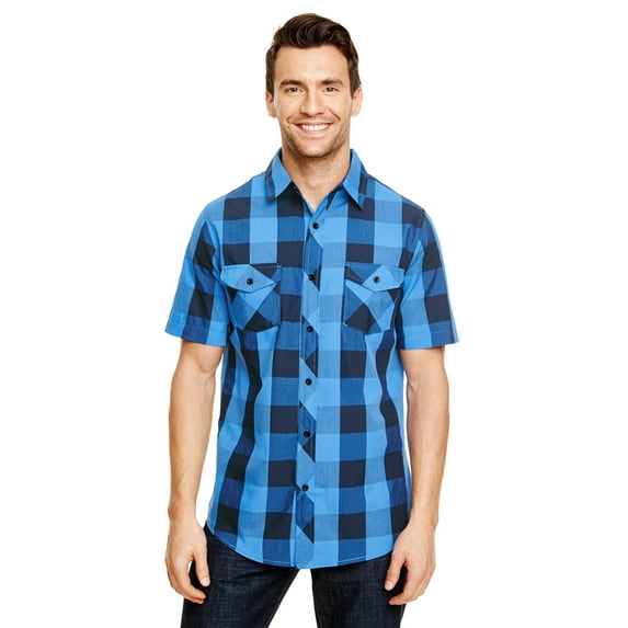 Burnside Men's Short Sleeve Buffalo Plaid Shirt
