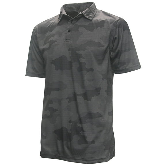 Burnside Golf Men's Camo Performance Polo Shirt, Medium Black -