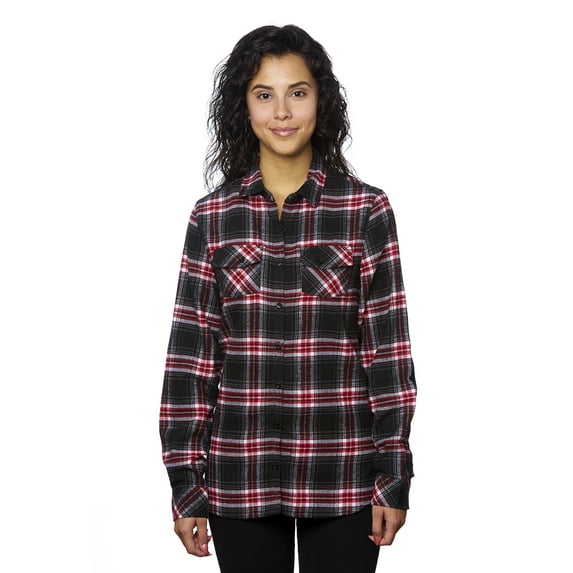 Burnside Ladies' Plaid Boyfriend Flannel Shirt - B5210