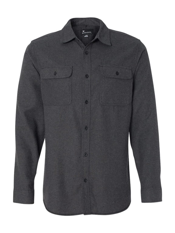 Long Sleeve Solid Flannel Shirt
