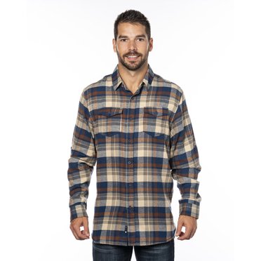 Burnside Men's Choice Long Sleeve Plaid Shirt – Lightweight Woven Button-Down With Pocket