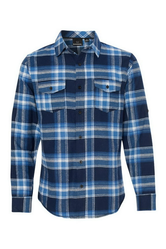 Men's 8210 Yarn-Dyed Long Sleeve Flannel Shirt (Medium, Blue/White)