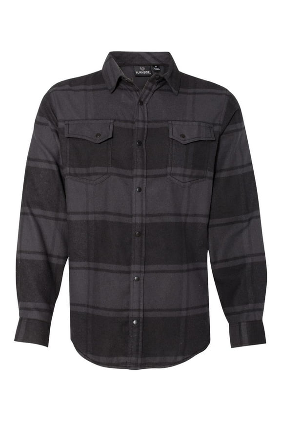 Men's 8219 Snap Front Long Sleeve Plaid Button Up Flannel Shirt (3X-Large, Black)