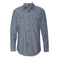 thumbnail image 1 of Burnside Men's 8255 Chambray Long Sleeve Button Up Shirt (2X-Large, Light Denim), 1 of 5