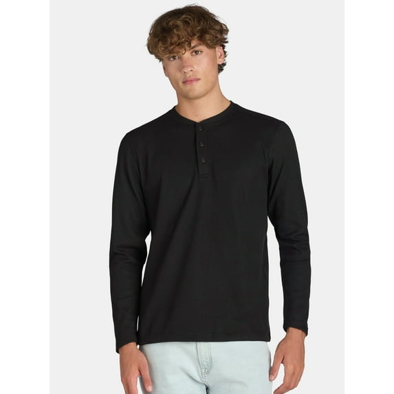 Burnside Men's & Big Men's Thermal Henley Shirt with Long Sleeves, Sizes S-2XL