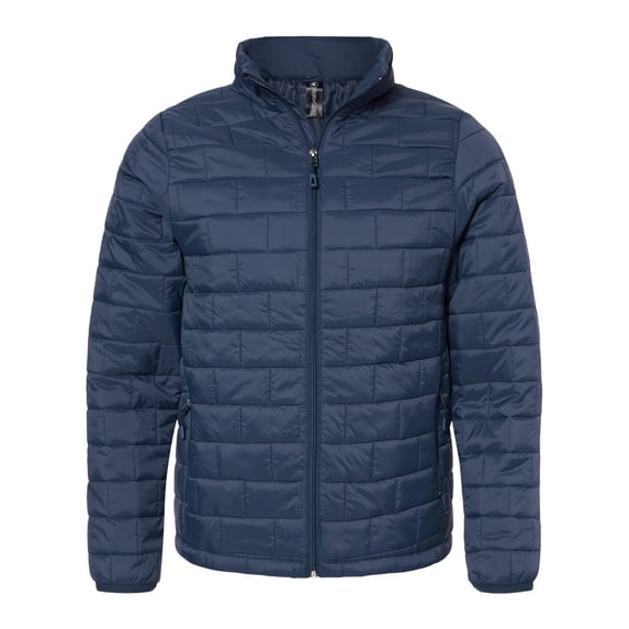 Burnside Men's Elemental Full-Zip Puffer Golf Jacket, 2X-Large Navy Blue -